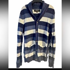 Rag & Bone Striped V-Neck Sweater Small Cardigan Button Up Pockets